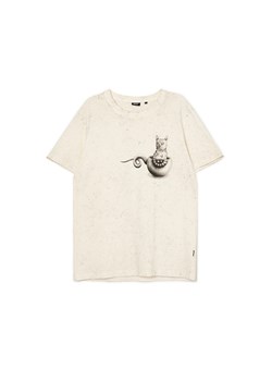 Cropp - T-shirt z nadrukami - kremowy ze sklepu Cropp w kategorii T-shirty męskie - zdjęcie 156856734