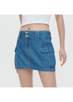 Jeansowa spódnica mini z kieszeniami cargo - Niebieski ze sklepu House w kategorii Spódnice - zdjęcie 156859142
