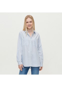 Bawełniana koszula oversize w błękitne prążki - Paski ze sklepu House w kategorii Koszule damskie - zdjęcie 156864131