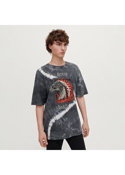 Szara koszulka z nadrukiem tie-dye House Of The Dragon - Czarny ze sklepu House w kategorii T-shirty męskie - zdjęcie 156866071