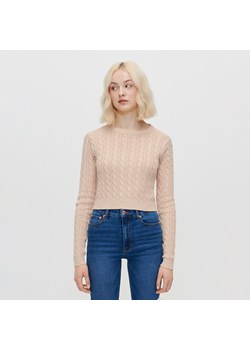 Dopasowany sweter beżowy - Beżowy ze sklepu House w kategorii Swetry damskie - zdjęcie 156867802