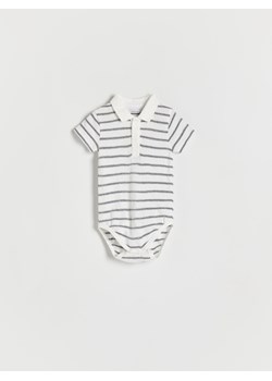 Reserved - Bawełniane body polo - biały ze sklepu Reserved w kategorii Body niemowlęce - zdjęcie 156872072