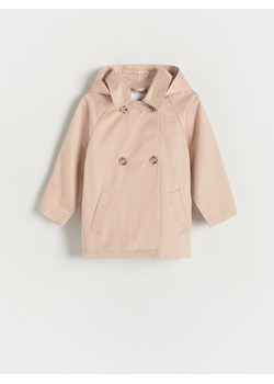 Reserved - Płaszcz z kapturem - kremowy ze sklepu Reserved w kategorii Płaszcze dziewczęce - zdjęcie 156875141