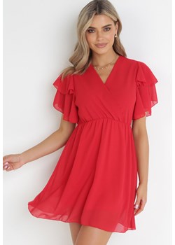 Czerwona Sukienka Theselle ze sklepu Born2be Odzież w kategorii Sukienki - zdjęcie 156880483