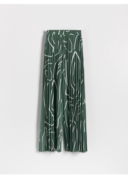 Reserved - Plisowane spodnie palazzo - ciemnozielony ze sklepu Reserved w kategorii Spodnie damskie - zdjęcie 156885684