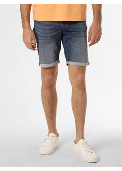 DENIM by Nils Sundström Męskie spodenki jeansowe Mężczyźni Bawełna bielony jednolity ze sklepu vangraaf w kategorii Spodenki męskie - zdjęcie 156886062