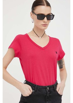 G-Star Raw t-shirt bawełniany kolor różowy ze sklepu ANSWEAR.com w kategorii Bluzki damskie - zdjęcie 156889823
