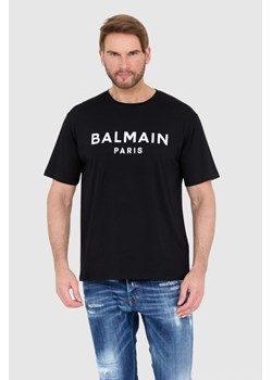 BALMAIN - Czarny t-shirt męski z logo ze sklepu outfit.pl w kategorii T-shirty męskie - zdjęcie 156891010