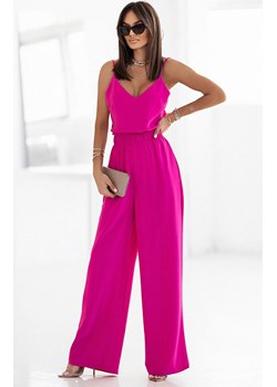 Szerokie spodnie z wyższym stanem Verona w kolorze różowym 355, Kolor różowy, Rozmiar XS/S, Ivon ze sklepu Primodo w kategorii Kombinezony damskie - zdjęcie 156894773