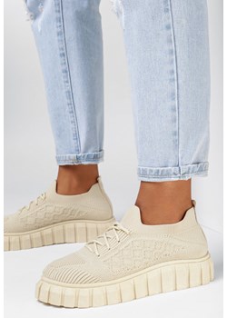 Beżowe Sneakersy Ambrasius ze sklepu born2be.pl w kategorii Buty sportowe damskie - zdjęcie 156898564