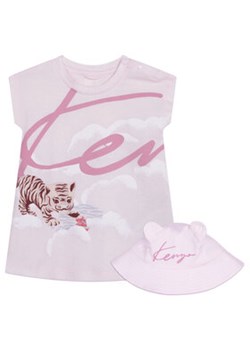 Kenzo Kids Komplet sukienka i czapka K98105 Różowy Regular Fit ze sklepu MODIVO w kategorii Sukienki niemowlęce - zdjęcie 156906432