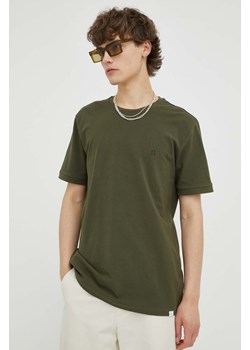 Les Deux t-shirt bawełniany kolor zielony gładki ze sklepu ANSWEAR.com w kategorii T-shirty męskie - zdjęcie 156923892