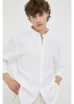 Les Deux koszula lniana kolor biały regular ze sklepu ANSWEAR.com w kategorii Koszule męskie - zdjęcie 156943804