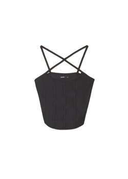 Cropp - Czarny crop top - czarny ze sklepu Cropp w kategorii Bluzki damskie - zdjęcie 156944860