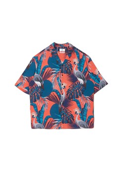 Cropp - Wzorzysta koszula z krótkim rękawem - pomarańczowy ze sklepu Cropp w kategorii Koszule męskie - zdjęcie 156944863