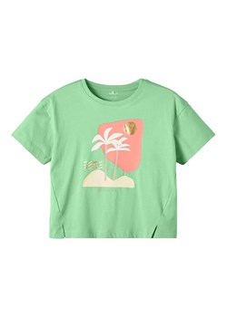 name it Koszulka w kolorze zielonym ze sklepu Limango Polska w kategorii Bluzki dziewczęce - zdjęcie 156950320