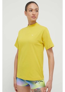 Puma t-shirt bawełniany kolor żółty ze sklepu ANSWEAR.com w kategorii Bluzki damskie - zdjęcie 156954153