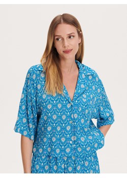 Reserved - Wzorzysta koszula - niebieski ze sklepu Reserved w kategorii Koszule damskie - zdjęcie 156962161