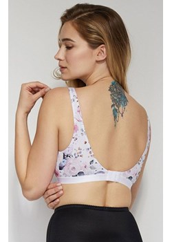 Biały miękki biustonosz Mama Basic Lilly w kwiaty, Kolor fioletowo-biały, Rozmiar S, Mitex ze sklepu Intymna w kategorii Bielizna ciążowa - zdjęcie 157027200