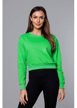 Cienka krótka bluza dresowa damska zielona (8B938-27) ze sklepu goodlookin.pl w kategorii Bluzy damskie - zdjęcie 157028851
