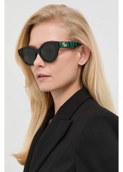 Gucci okulary przeciwsłoneczne damskie kolor zielony ze sklepu ANSWEAR.com w kategorii Okulary przeciwsłoneczne damskie - zdjęcie 157029362