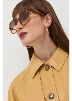 Gucci okulary przeciwsłoneczne damskie kolor brązowy ze sklepu ANSWEAR.com w kategorii Okulary przeciwsłoneczne damskie - zdjęcie 157029381