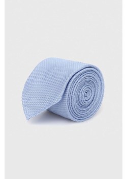 BOSS krawat kolor niebieski ze sklepu ANSWEAR.com w kategorii Krawaty - zdjęcie 157029460