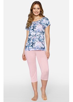 Wiskozowa piżama damska z krótkim rękawem Primavera, Kolor różowo-niebieski, Rozmiar S, Babella ze sklepu Intymna w kategorii Piżamy damskie - zdjęcie 157032204