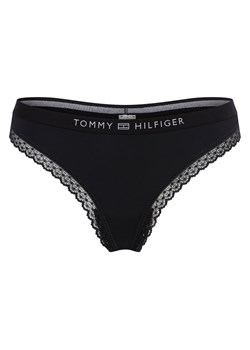 Tommy Hilfiger Stringi Kobiety Sztuczne włókno granatowy jednolity ze sklepu vangraaf w kategorii Majtki damskie - zdjęcie 157035430