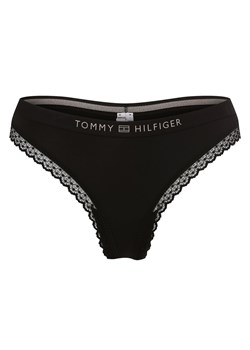 Tommy Hilfiger Stringi Kobiety Sztuczne włókno czarny jednolity ze sklepu vangraaf w kategorii Majtki damskie - zdjęcie 157035431