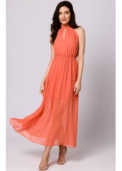 Sukienka szyfonowa pomarańczowa maxi wiązana wokół szyi K169, Kolor pomarańczowy, Rozmiar L, makover ze sklepu Primodo w kategorii Sukienki - zdjęcie 157040292