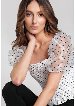 Biała Bluzka Can I Love You ze sklepu Renee odzież w kategorii Bluzki damskie - zdjęcie 157053701