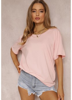 Jasnoróżowy T-shirt Eraela ze sklepu Renee odzież w kategorii Bluzki damskie - zdjęcie 157053820