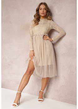 Beżowa Sukienka Aeznessa ze sklepu Renee odzież w kategorii Sukienki - zdjęcie 157054591