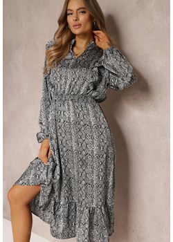 Szara Sukienka Regalwoods ze sklepu Renee odzież w kategorii Sukienki - zdjęcie 157054730