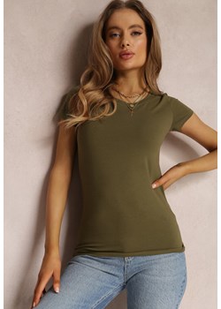 Ciemnozielony T-shirt Kahlisiphe ze sklepu Renee odzież w kategorii Bluzki damskie - zdjęcie 157054984