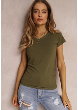 Ciemnozielony T-shirt Adranna ze sklepu Renee odzież w kategorii Bluzki damskie - zdjęcie 157055014