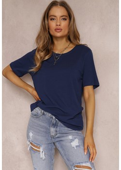 Granatowy T-shirt Purple ze sklepu Renee odzież w kategorii Bluzki damskie - zdjęcie 157056522