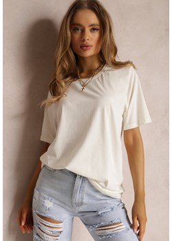 Biały T-shirt Purple ze sklepu Renee odzież w kategorii Bluzki damskie - zdjęcie 157056542