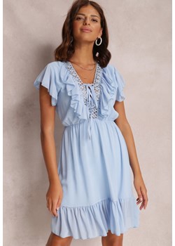 Niebieska Sukienka Coraelura ze sklepu Renee odzież w kategorii Sukienki - zdjęcie 157056630