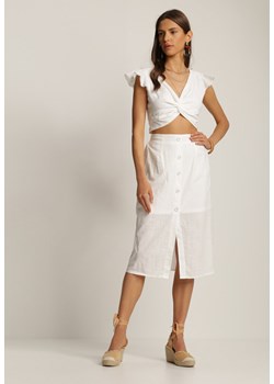 Biały 2-Częściowy Komplet Brethise ze sklepu Renee odzież w kategorii Komplety i garnitury damskie - zdjęcie 157056890