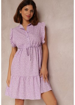 Liliowa Sukienka Caesorus ze sklepu Renee odzież w kategorii Sukienki - zdjęcie 157057372