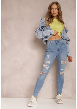 Jasnoniebieskie Jeansy Skinny Nesarei ze sklepu Renee odzież w kategorii Jeansy damskie - zdjęcie 157058802