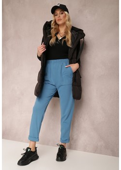 Ciemnoniebieskie Spodnie Aerethe ze sklepu Renee odzież w kategorii Spodnie damskie - zdjęcie 157059424