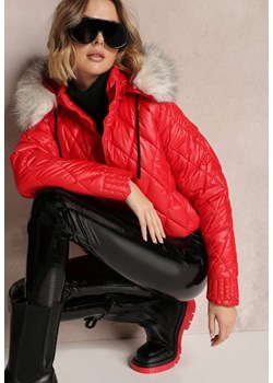 Czerwona Kurtka Pikowana Odolia ze sklepu Renee odzież w kategorii Kurtki damskie - zdjęcie 157060214