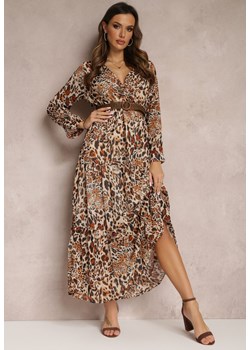 Brązowo-Beżowa Sukienka Hellanassa ze sklepu Renee odzież w kategorii Sukienki - zdjęcie 157060253