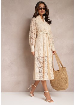 Jasnobeżowa Sukienka Palestra ze sklepu Renee odzież w kategorii Sukienki - zdjęcie 157061453