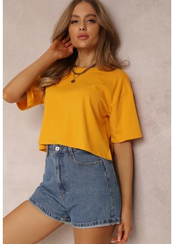 Żółty T-shirt Phelista ze sklepu Renee odzież w kategorii Bluzki damskie - zdjęcie 157062414