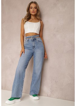 Niebieskie Jeansy Wide Leg Hellina ze sklepu Renee odzież w kategorii Jeansy damskie - zdjęcie 157063253