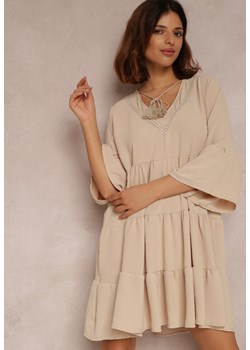Beżowa Sukienka Thelike ze sklepu Renee odzież w kategorii Sukienki - zdjęcie 157063450